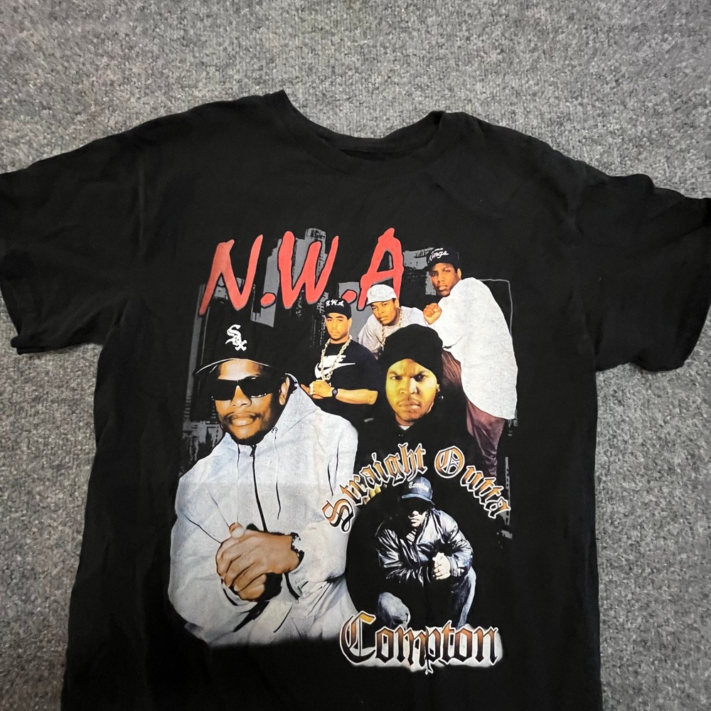 N.W.A T-Shirt Mens Size S Black Straight Outta Compton Rap Graphic Hip Hop Tee